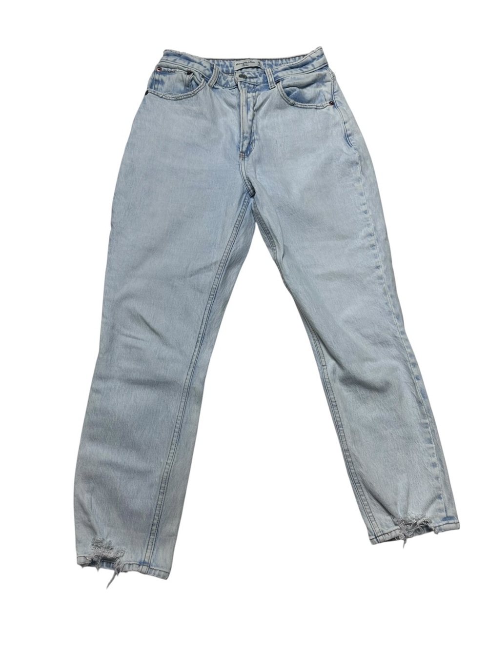 Abercrombie & Fitch The Mom High Rise Jeans 26 Light Wash Cropped Straight